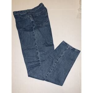 Lee Jeans Women Sz 14 L Straight Leg Original Blue Denim 32W x34L Good Condition